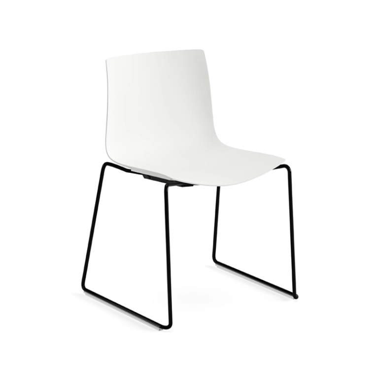 Chaise CATIFA 46 piètement luge Blanc ARPER
