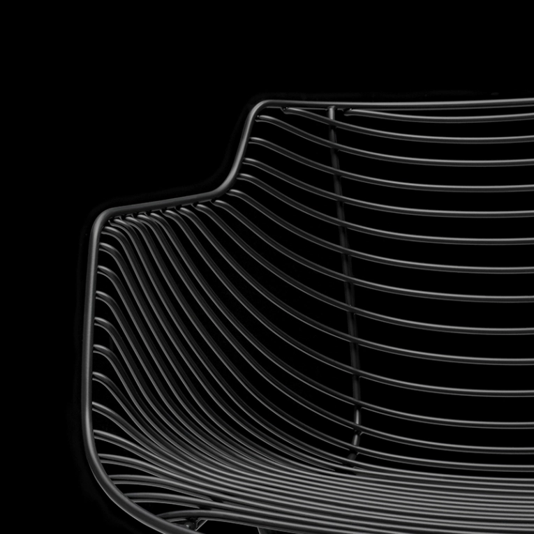 Chaise extérieur FLOW FILO SLIM Noir MDF