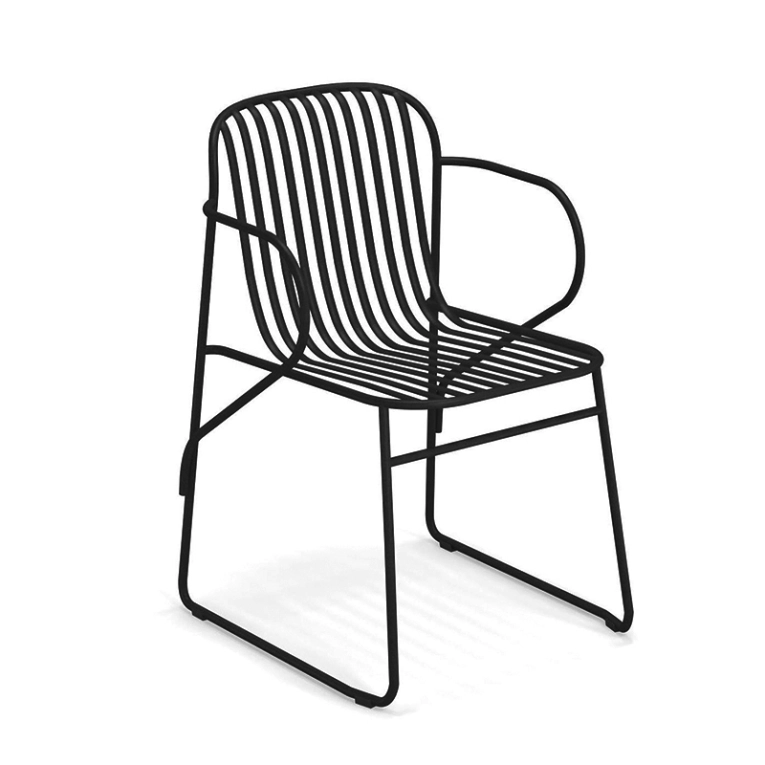 Chaise extérieur RIVIERA avec accoudoirs Noir EMU