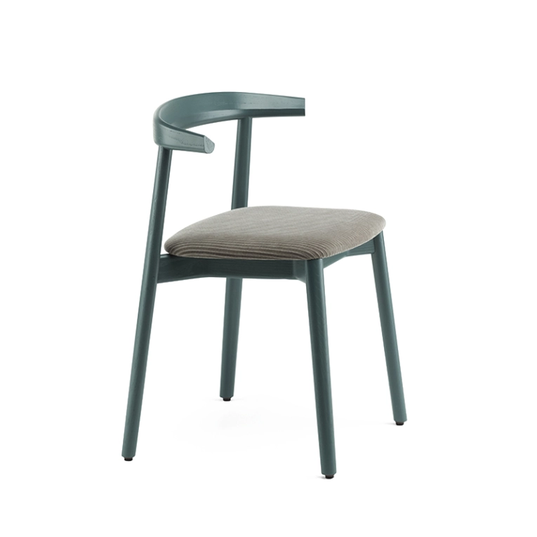Chaise ANDO ASSISE TISSU Frêne peint coloris baie / Phlox 243 DE LA ESPADA