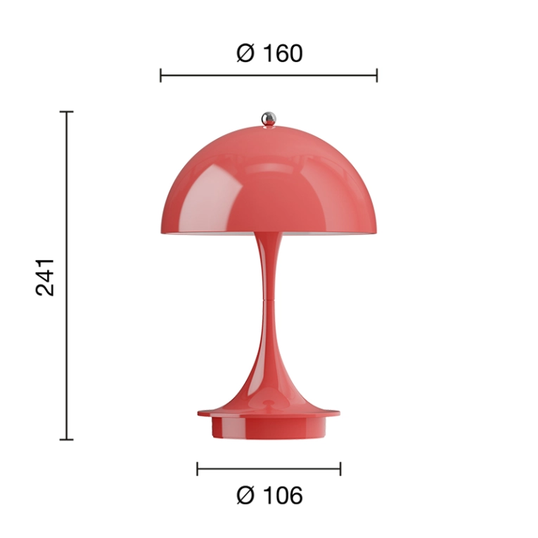 Lampe sans fil PANTHELLA 160 PORTABLE V3 Corail opaque LOUIS POULSEN