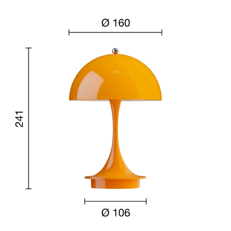 Lampe sans fil PANTHELLA 160 PORTABLE V3 Orange opaque LOUIS POULSEN