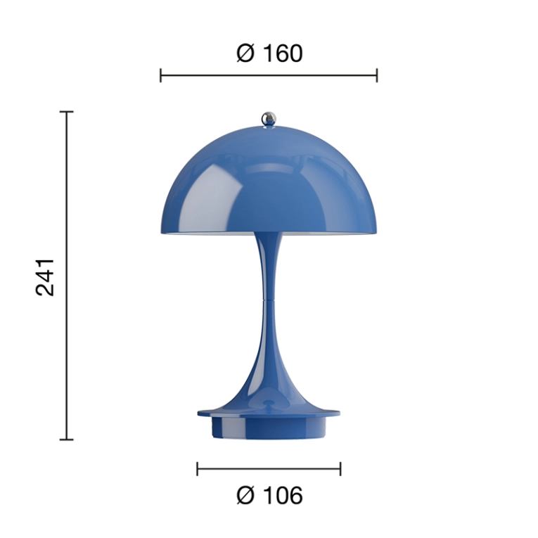 Lampe sans fil PANTHELLA 160 PORTABLE V3 Bleu indigo opaque LOUIS POULSEN