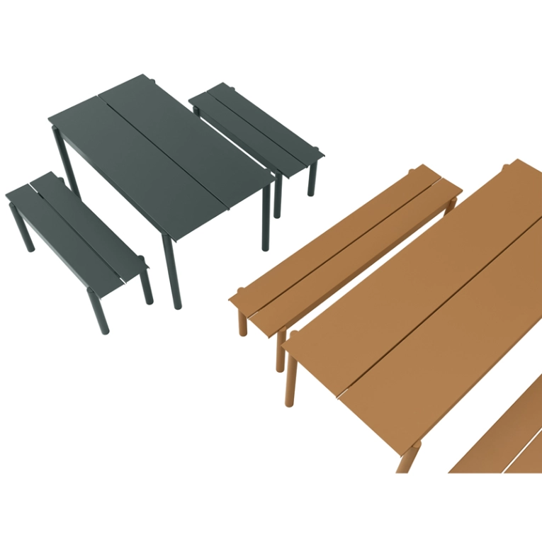 Table extérieur LINEAR STEEL Noir MUUTO