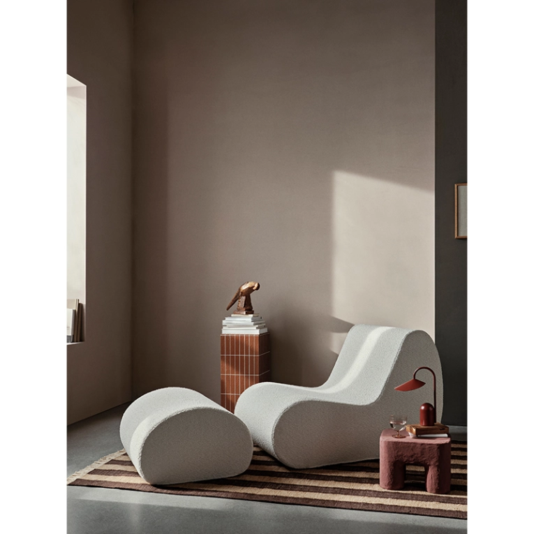 Pouf ROULI Bouclé Blanc cassé FERM LIVING