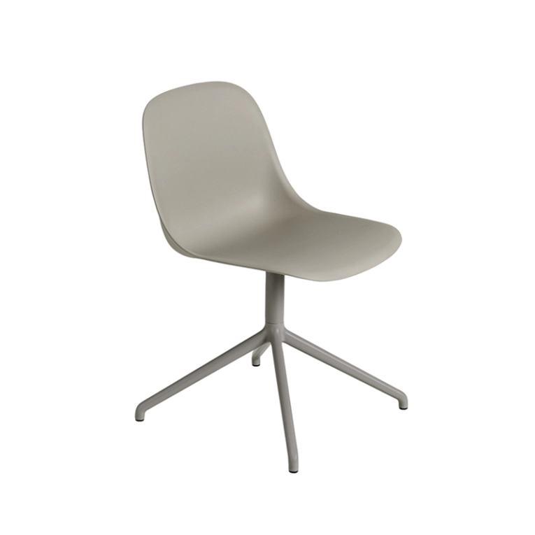 Chaise FIBER CHAIR pied central Gris MUUTO