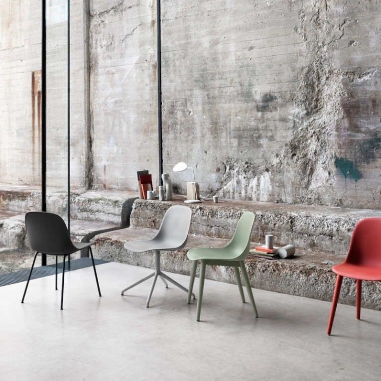 Chaise FIBER CHAIR pied central Blanc MUUTO