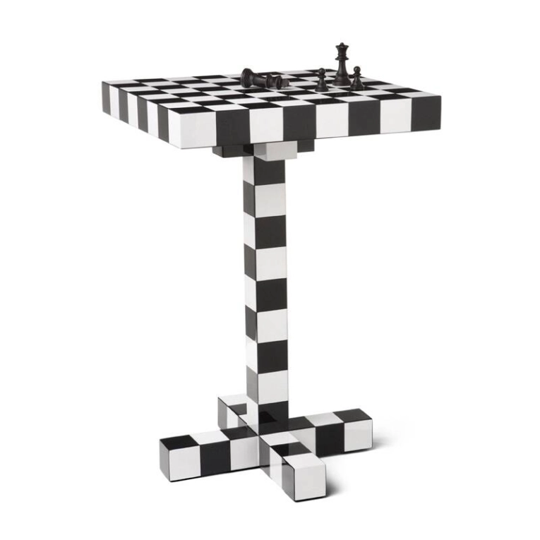 Table d'appoint guéridon CHESS Noir, blanc MOOOI
