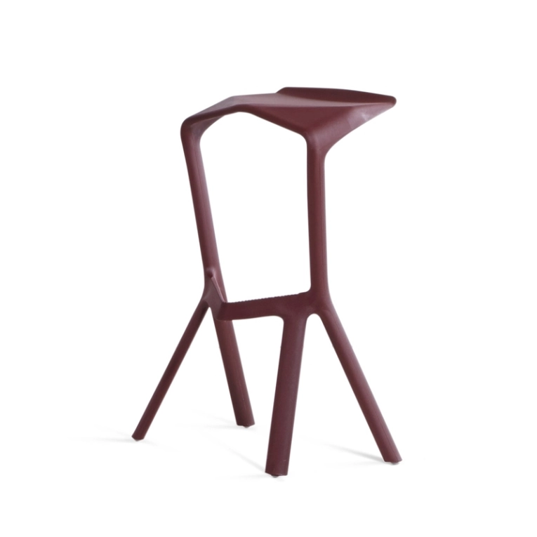 Tabouret haut MIURA Rouge foncé PLANK