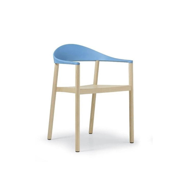 Chaise MONZA Dossier bleu clair PLANK
