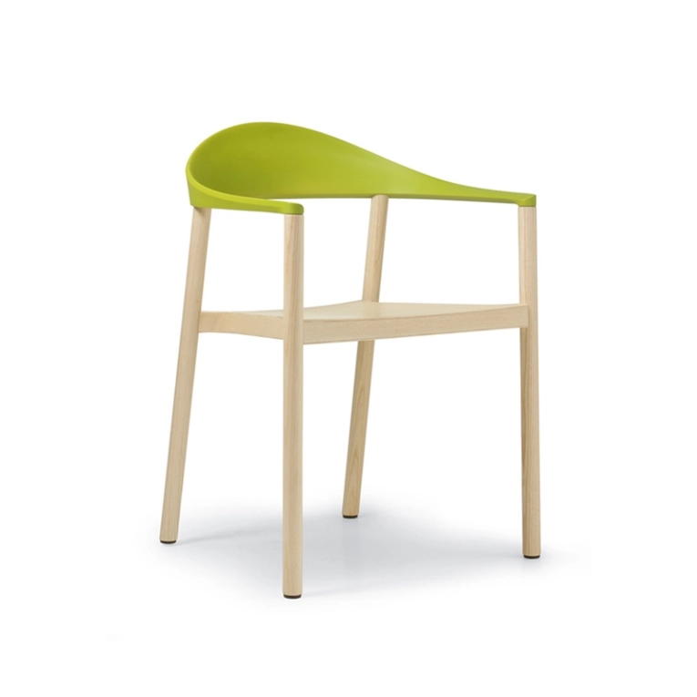 Chaise MONZA Dossier vert jaune PLANK