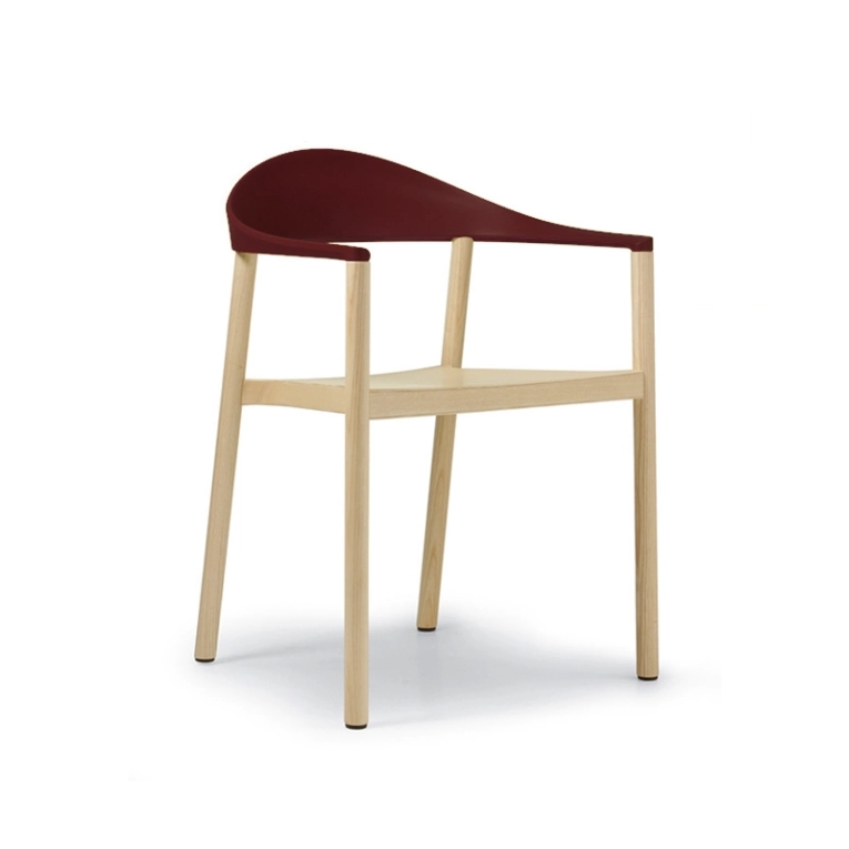 Chaise MONZA Dossier rouge foncé PLANK