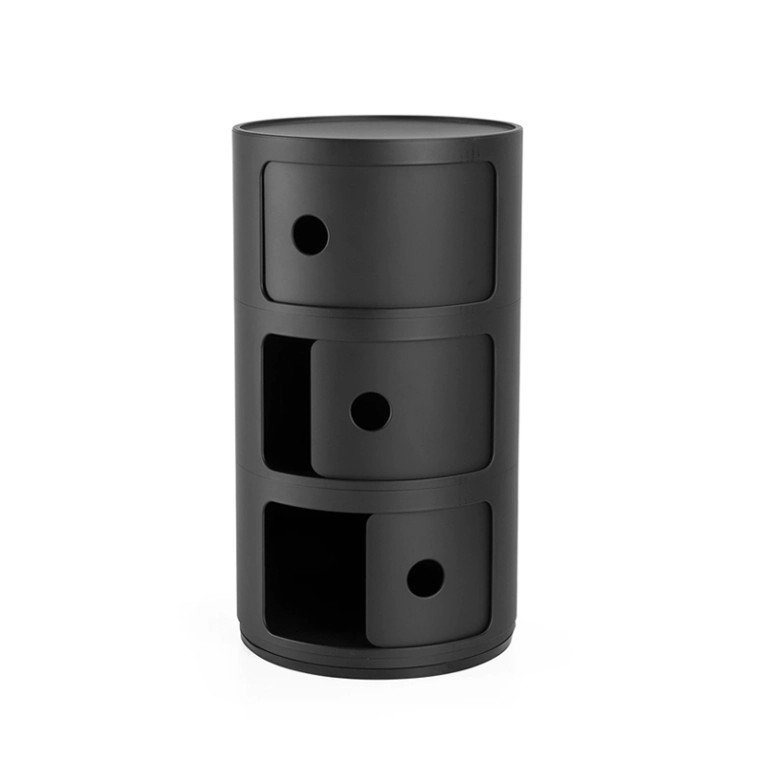 Meuble de rangement COMPONIBILI RECYCLED 3 tiroirs Noir KARTELL