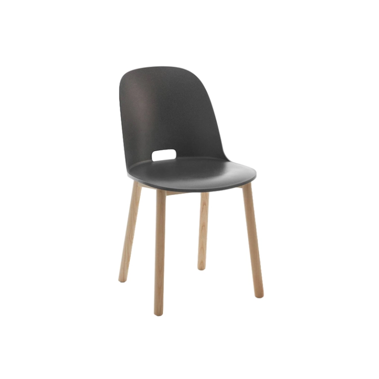 Chaise ALFI dossier haut Anthracite EMECO