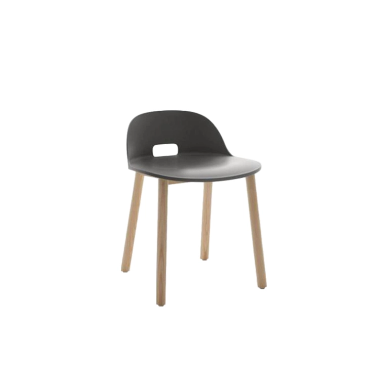 Chaise ALFI dossier bas Anthracite EMECO