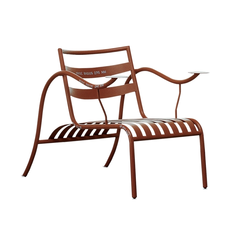 Fauteuil THINKING MAN'S CHAIR Rouge oxyde CAPPELLINI
