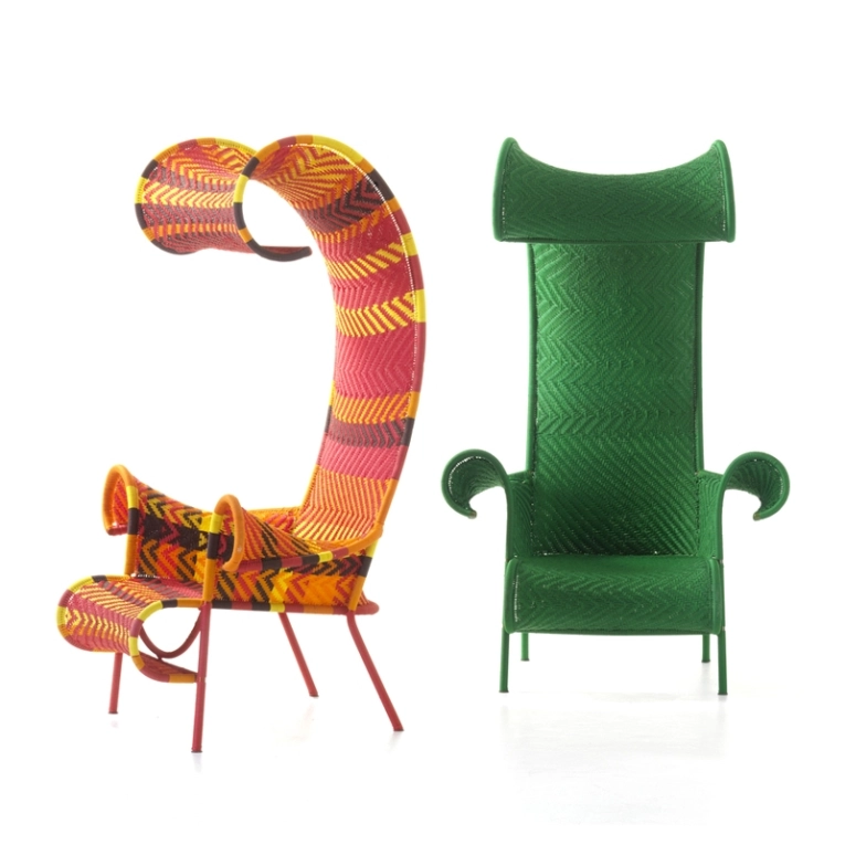 Fauteuil M'AFRIQUE - SHADOWY Rouge, orange, jaune MOROSO