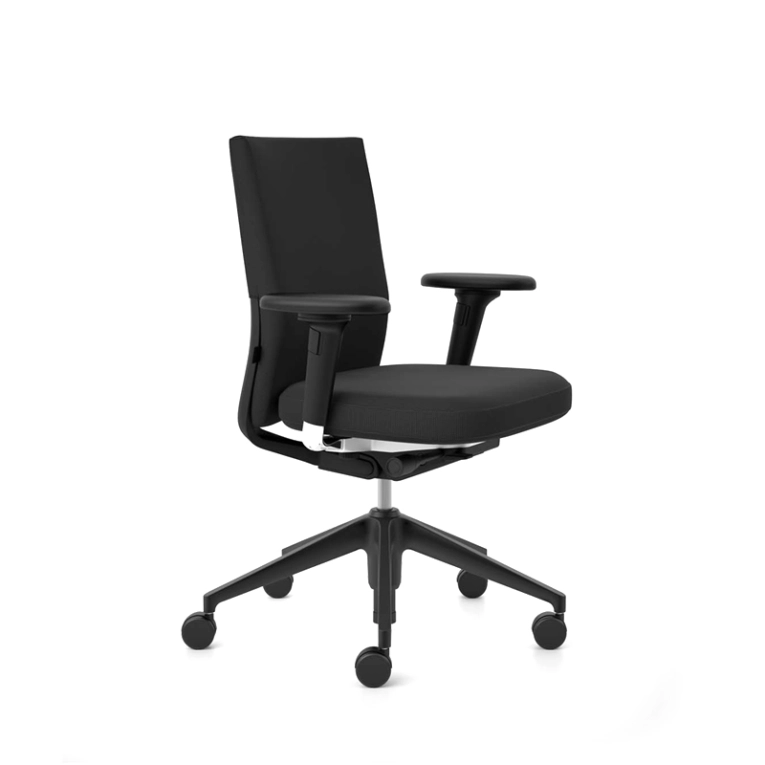 Fauteuil de bureau ID SOFT Tissu noir  Piétement noir VITRA