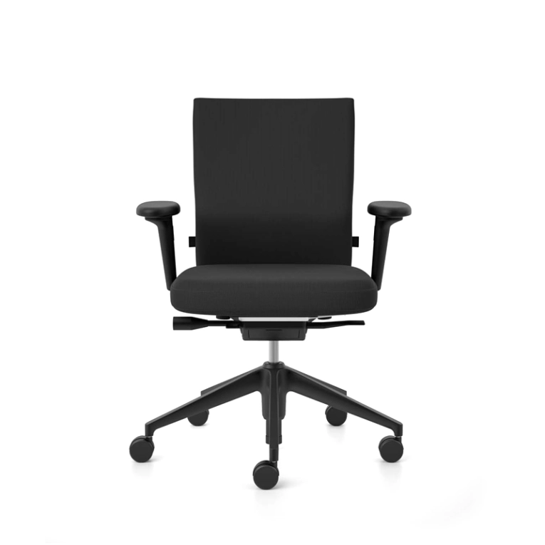 Fauteuil de bureau ID SOFT Tissu noir  Piétement noir VITRA