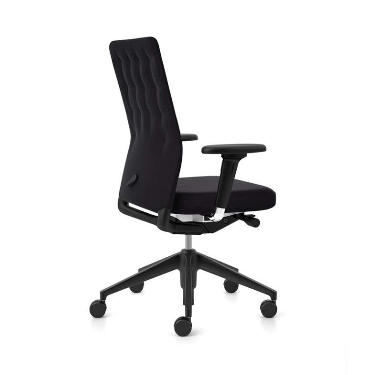 Fauteuil de bureau ID TRIM Tissu noir  Piétement noir VITRA