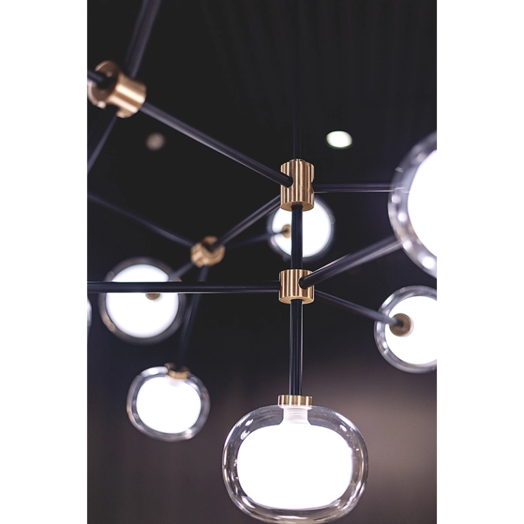 Suspension NABILA 552.16 Chrome noir / verre fumé TOOY