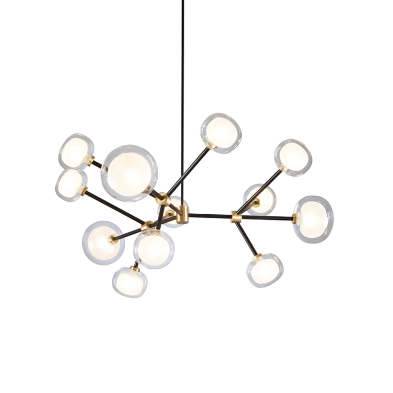 Suspension NABILA 552.12 Laiton brossé / verre transparent TOOY