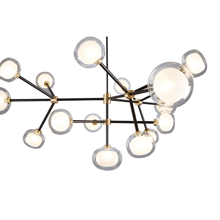 Suspension NABILA 552.19 Laiton brossé / verre transparent TOOY