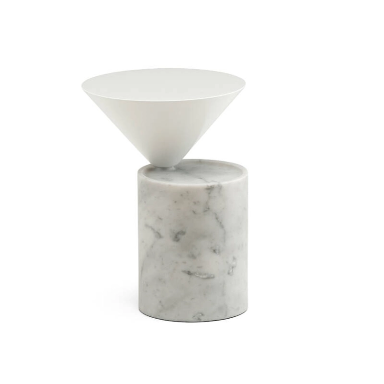Table d'appoint guéridon LAUREL Blanc DE LA ESPADA