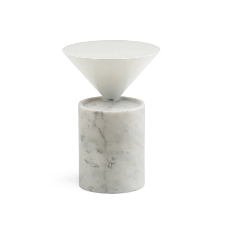 Table d'appoint guéridon LAUREL Blanc DE LA ESPADA