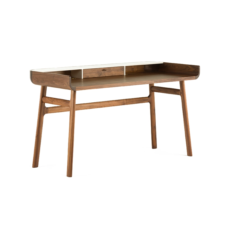 Bureau HAROLD Noyer danois huilé/ blanc DE LA ESPADA