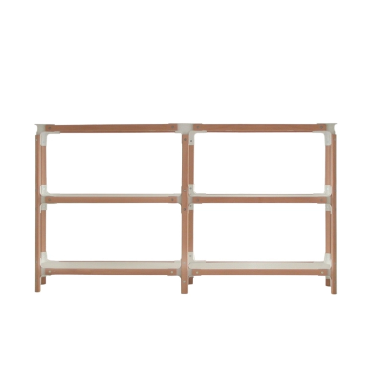 Etagère STEELWOOD SHELVING SYSTEM 3 plateaux 2 modules Blanc, bois MAGIS