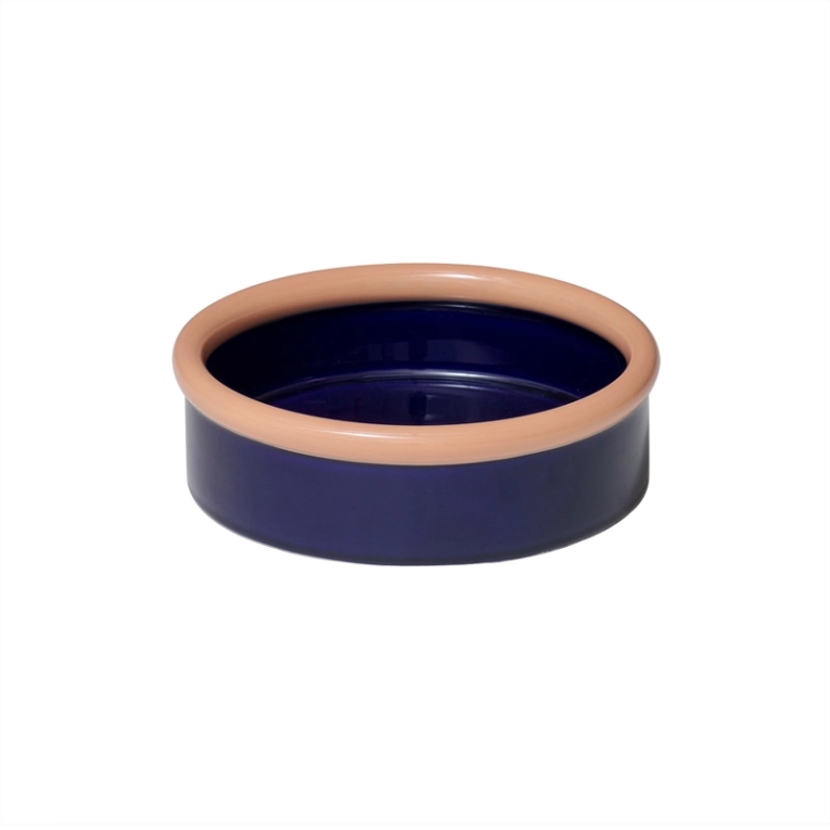 Centre de table & corbeille Coupe ROD Corail/ bleu foncé NINE