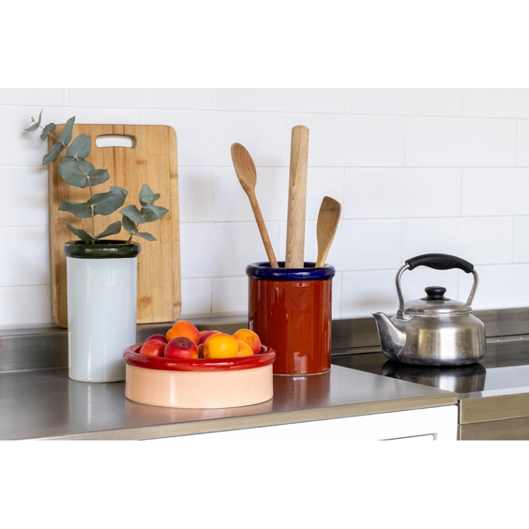 Centre de table & corbeille Coupe ROD Corail/ bleu foncé NINE