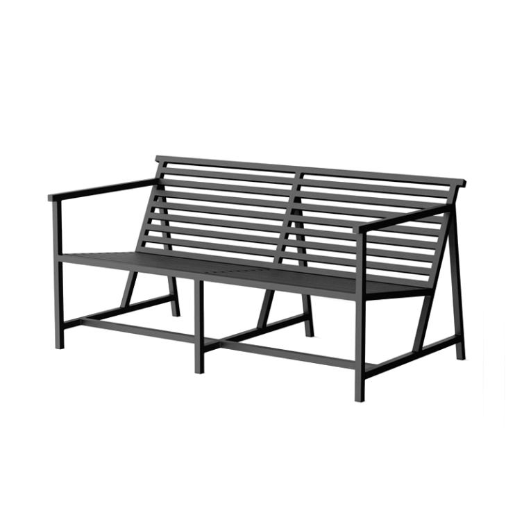 Banc extérieur Banc lounge 19 OUTDOORS Noir NINE