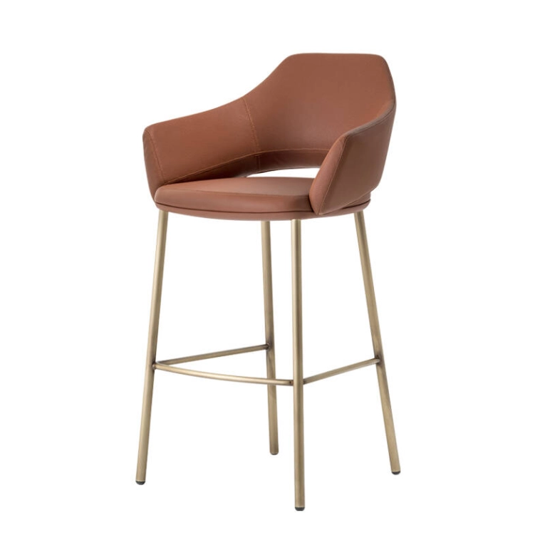 Tabouret haut VIC METAL 648 Marron PTE PEDRALI