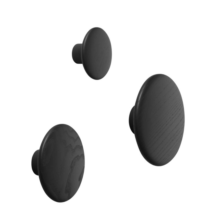 Patère Design Patère DOTS Ø 6,5 Noir MUUTO