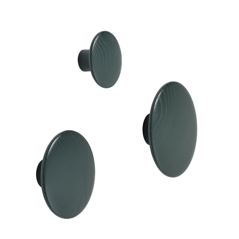 Patère Design Patère DOTS  Ø 9 Vert foncé MUUTO