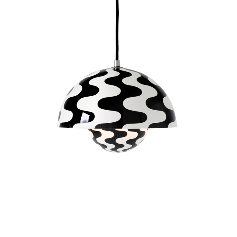 Suspension FLOWERPOT VP1 Pattern noir & blanc AND TRADITION