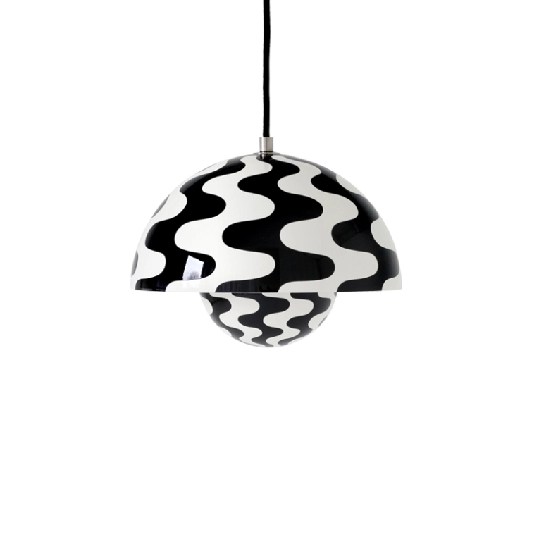 Suspension FLOWERPOT VP1 Pattern noir & blanc AND TRADITION