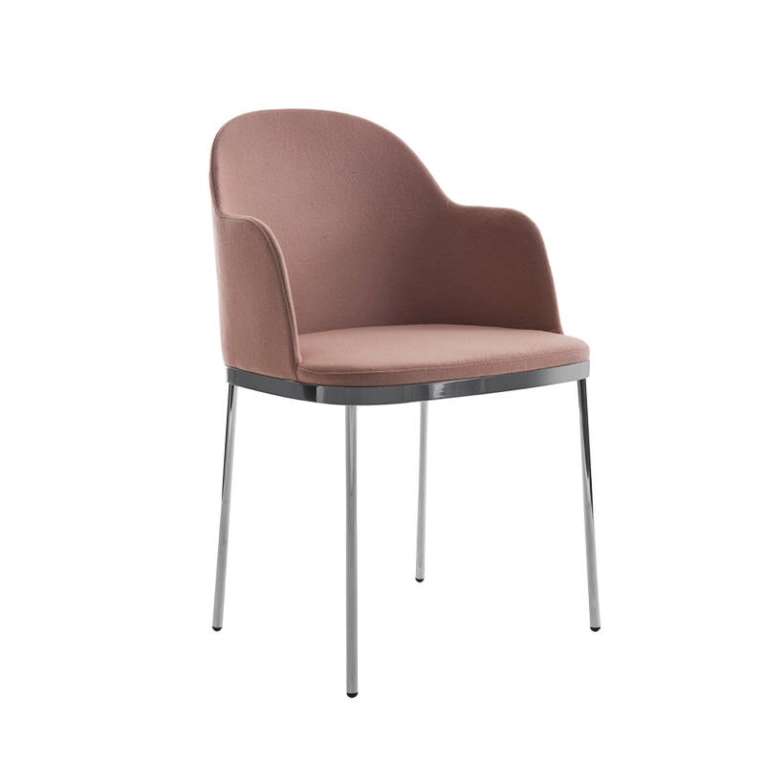 Chaise PRECIOUS avec accoudoirs Rose 512 MOROSO