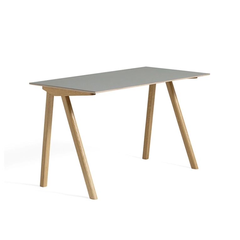 Bureau COPENHAGUE DESK 90 Lino gris/ chêne vernis à base d'eau HAY
