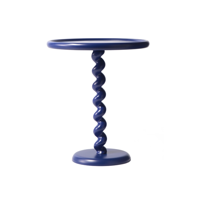 Table d'appoint guéridon TWISTER Bleu foncé POLS POTTEN
