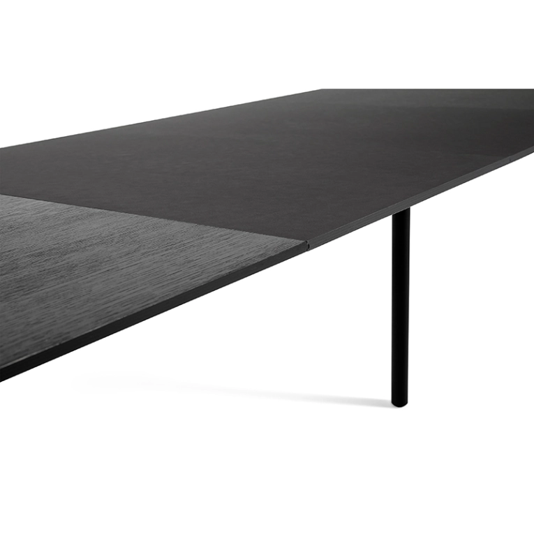 Table CPH 30 Rallonge 50x90 Lino noir/ chêne noir vernis à base d'eau HAY