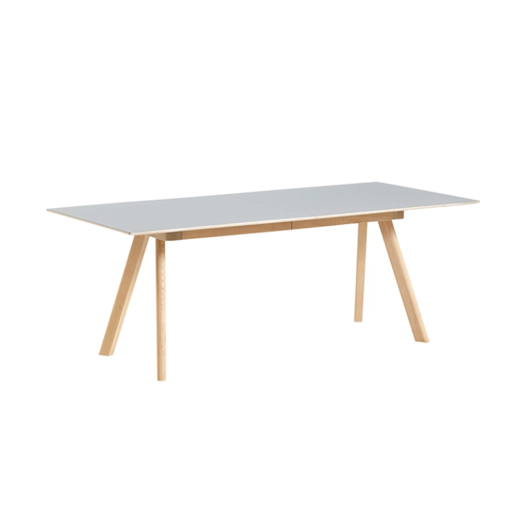 Table CPH 30 EXTENDABLE Lino gris/ chêne vernis à base d'eau HAY