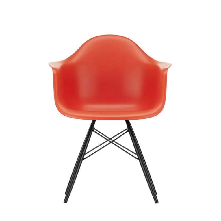 Chaise EAMES PLASTIC ARMCHAIR DAW Rouge coquelicot RE VITRA