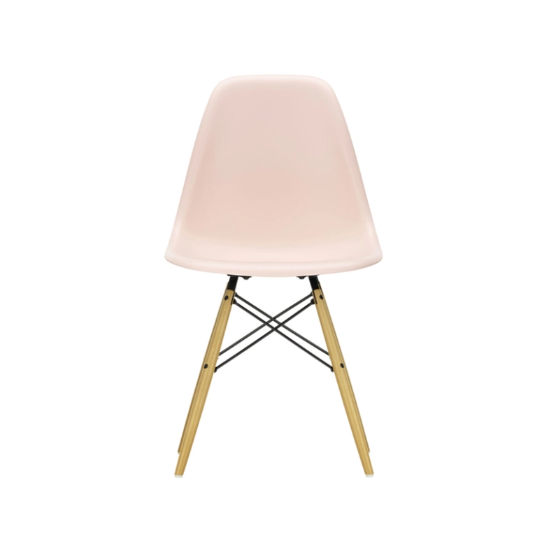 Chaise EAMES PLASTIC CHAIR DSW érable nuance de jaune Rose tendre RE VITRA