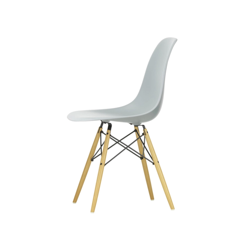 Chaise EAMES PLASTIC CHAIR DSW érable nuance de jaune Gris clair RE VITRA