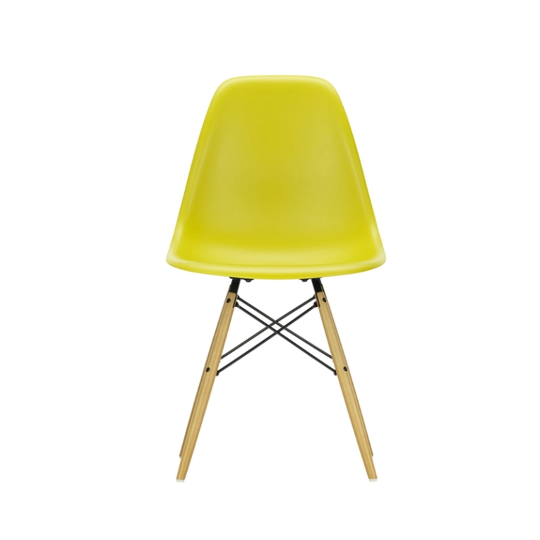 Chaise EAMES PLASTIC CHAIR DSW érable nuance de jaune Moutarde RE VITRA