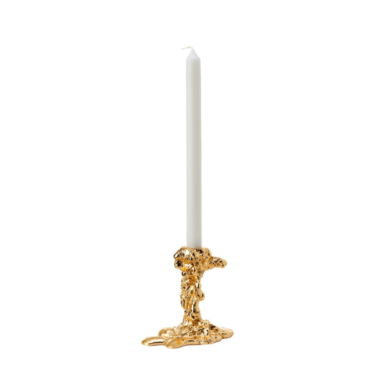 Photophore, bougeoir et bougie Bougeoir DRIP S Or POLS POTTEN