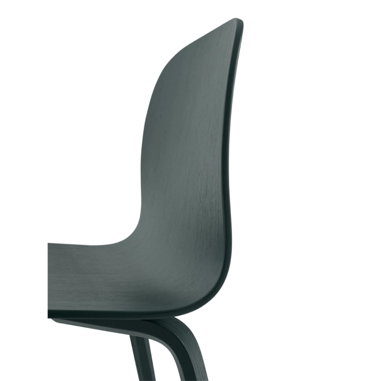 Chaise VISU pieds bois Vert foncé MUUTO